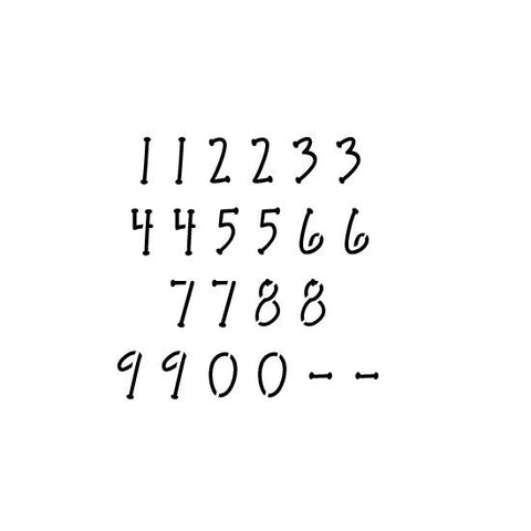 Whimsical Font Number Stencil Set