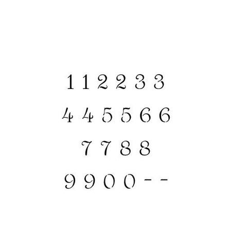 Simple Script Number Stencils