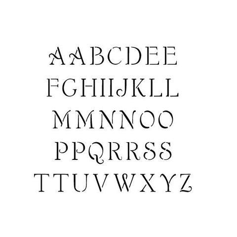 Simple Script Uppercase Alphabet Stencils