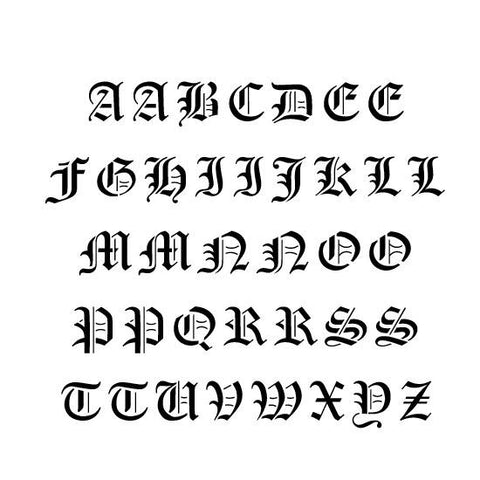 Old English Uppercase Alphabet Stencils