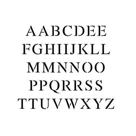 Times New Roman Uppercase Alphabet Stencil Set
