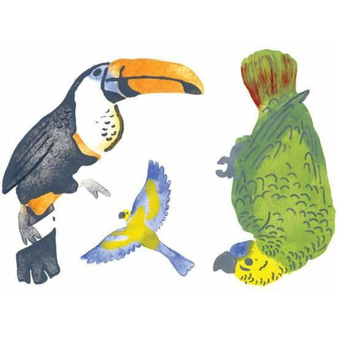 Rainforest Toucan & Birds Stencil