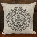 Asana Mandala Stencil Pillow