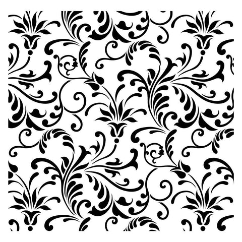 Floral Swirl All Over Pattern Stencil (10 mil Plastic)