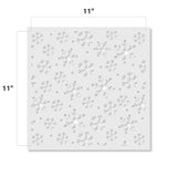Snowflakes Allover Pattern Stencil (10 mil plastic) Measurements