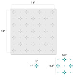Petite Allover Pattern Stencil (10 mil plastic) Measurements