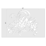 Floral Damask Wall Stencil by Jeff Raum - Dimensions