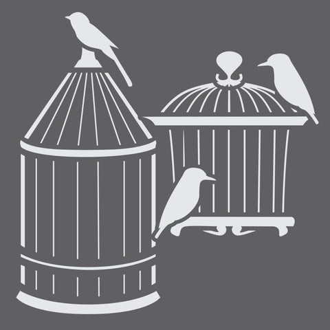 Bird Cages Mini Craft Stencil