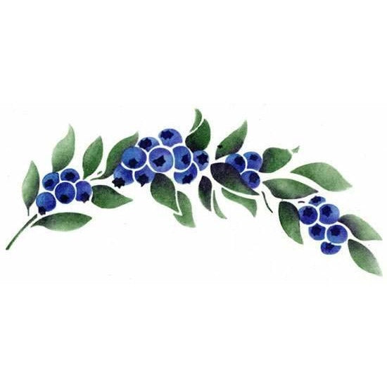 Blueberries with Leaves - Custom Printed Fabric