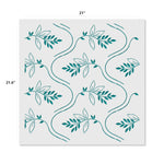 Wavy Leaves Allover Wall Stencil - Dimensions