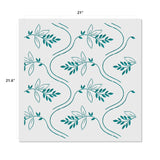 Wavy Leaves Allover Wall Stencil - Dimensions