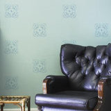 Wall painted with Florentine Medallion Accent Stencil