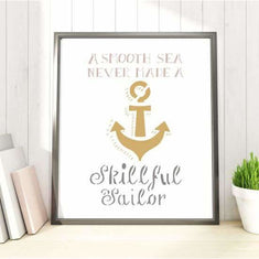 Smooth Sea, Skillful Sailor Stencil In Picture Frame