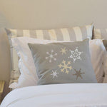 Snowflakes Craft Stencil On Pillow