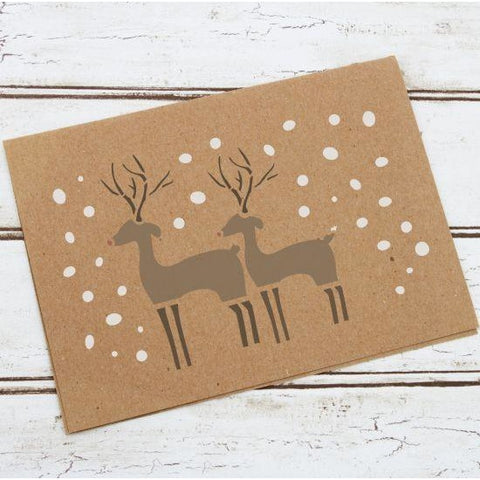 Reindeer Stencil Christmas stencil Holiday stencil used to decorate a welcome mat