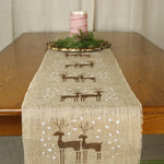 Reindeer Burlap Runner Project Kit On Table Cloth