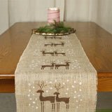 Reindeer Burlap Runner Project Kit On Table Cloth