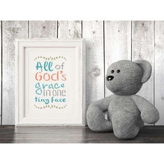 God's Grace Stencil framed artwork
