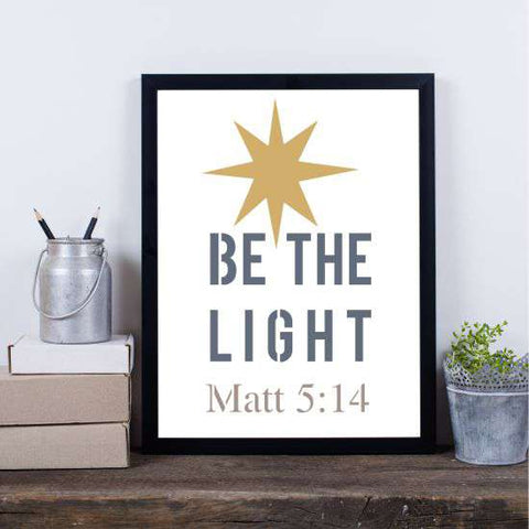 Be the Light Stencil framed artwork