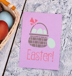 Easter Basket Wall Stencil On Card