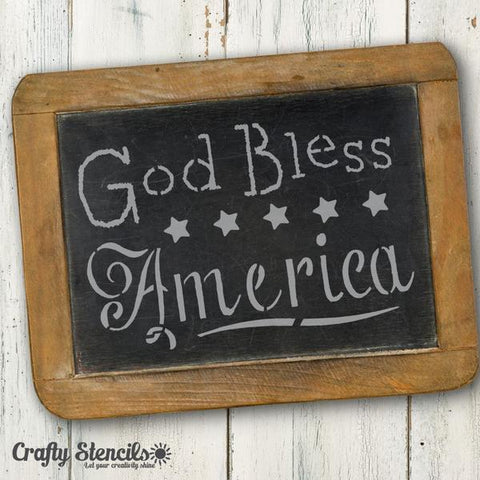 God Bless America Wall Stencil