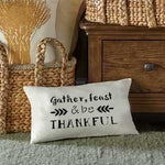 Gather and Feast Wall Stencil On Pillow