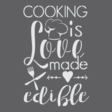 Cooking is Love Made Edible 2 Craft Stencil