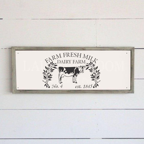 Farm Fresh Milk Stencil