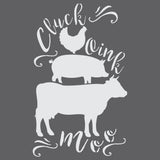 Cluck Moo Oink Wall Stencil