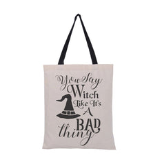 You Say Witch Halloween Stencil Bag