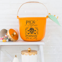 Pick Your Poison Halloween Stencil Bucket