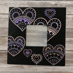 Paper Hearts Craft Stencil On Picture Frame