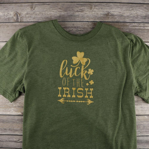 Luck of the Irish Stenciled T-shirt and used stencil