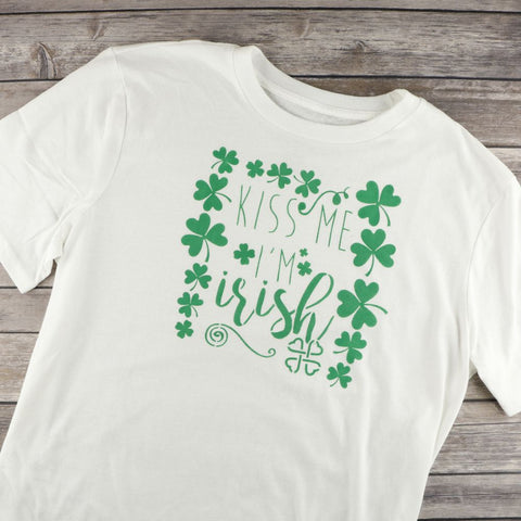 Kiss Me I'm Irish Stencil on Tshirt