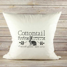 Cottontail Trading Stencil on Pillow
