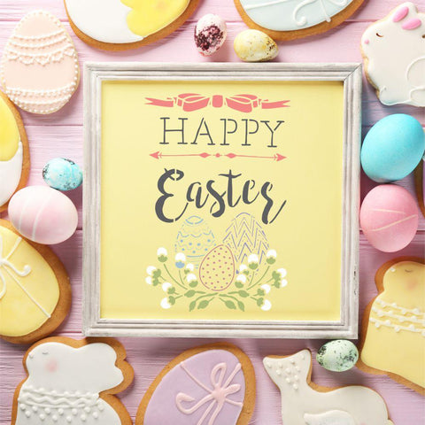 Happy Easter Craft Stencil In Picture Frame