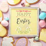 Happy Easter Wall Stencil In Picture Frame