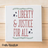 Liberty & Justice for All Craft Stencil