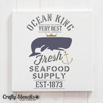 Fresh Seafood Craft Stencil On Canvas