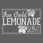 Ice Cold Lemonade Wall Stencil Gray