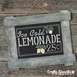 Ice Cold Lemonade Sign Stencil Craft Stencil