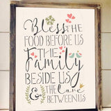Bless the Food Before Us Stencil framed artwork