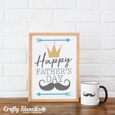 Happy Father's Day Stencil cut-outs shown in white