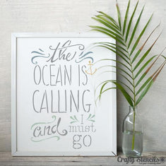 The Ocean is Calling Expression Stencil framed Artwork