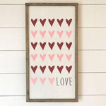 Rows of Hearts Valentines Wall Stencil