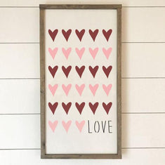 Rows of Hearts Valentines Wall Stencil