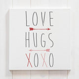 Love and Hugs Valentines Wall Stencil ON Canvas