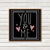 You and Me Wall Stencil In Frame