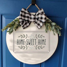 Housewarming Stencil Project for Sign on Front Door! Perfect for your entryway.