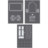 3 Piece Housewarming Stencil Pack Stencils shown here